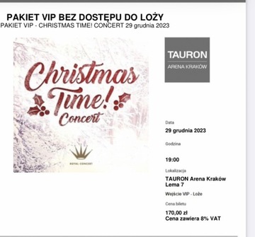 Bilety Koncert Christmas tune Kraków 29  Grudnia 