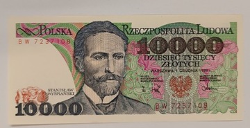 Banknot PRL  10000 zł. 1988 r. seria BW rzadki UNC 