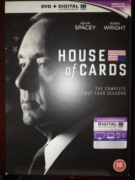 House Of Cards - Sezony 1-4 - 16 DVD - OKAZJA!