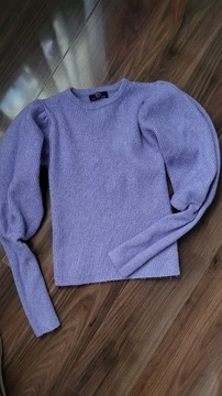 SWETER CIEPŁY BERSHKA - FIOLETOWY R. S