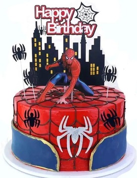 Topper SPIDERMAN 4szt na tort Urodzinowy 