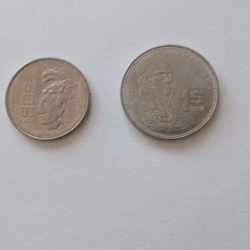 Zestaw dwóch monet meksykańskich 