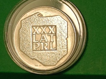 Moneta srebrna XXX LAT PRL Z 1974 roku 