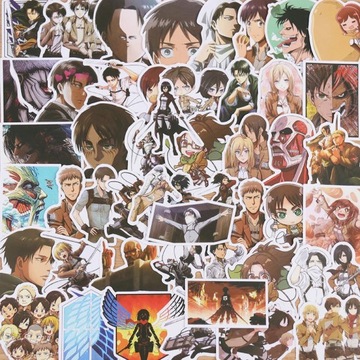 Naklejki Atak Tytanów Anime Manga 50 sztuk