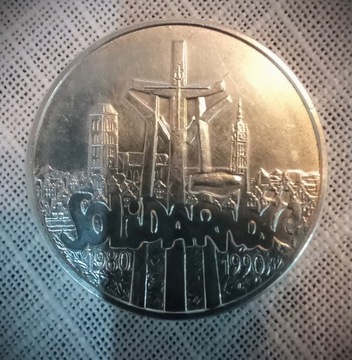 Srebrna moneta 100000 Solidarność 1990r