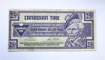 Kanadyjski kupon pieniężny na opony CTC 25c 