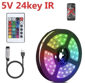 Taśma led z pilotem RGB 5050 DC5V USB 24Keys