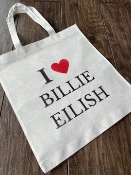 Biała torba tote bag I love Billie Eilish