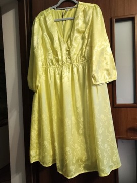 Sukienka Rainbow 48/50 żółta+gratis kolczyki 