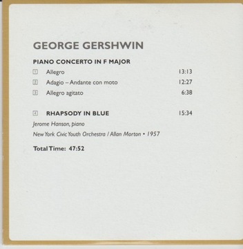 GERSHWIN Piano concerto, RhapsodyInBlue HANSON