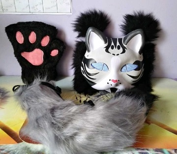 Maska kota. Therian furry cat mask 