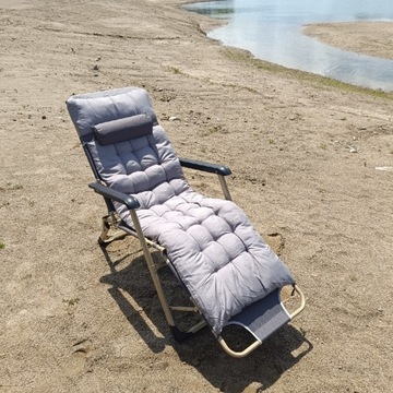 Leżak plażowy ogrodowy elden arta plus z poduszką 3 pozycyjny