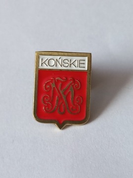 Herb miasta i gmina Końskie przypinka metaliczna