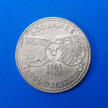Austria 50 szylingów kolekcjonerskie 1963 Ag 0,900