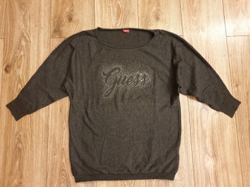 Super sweterek Guess r.S z biżuteryjnym logo