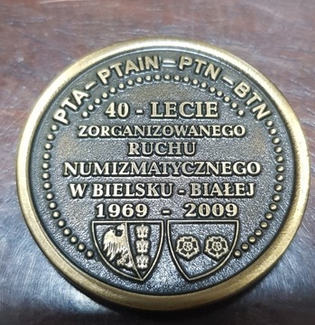 MEDAL 40-LECIE PTAiN BIELSKO BIAŁA numizmatyka