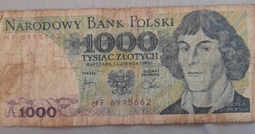 Banknot 1000 zł Mikołaj Kopernik 1982