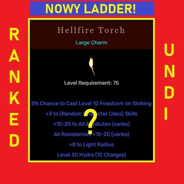 Torch  Pochodnia Unid Diablo 2 D2R LADDER Sezon 6