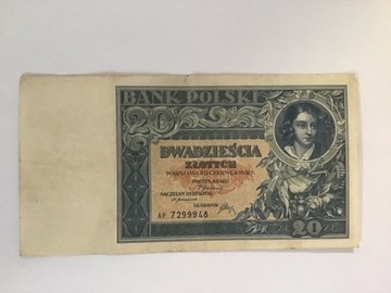 Banknot 20 złotych 1931 AP 7299948