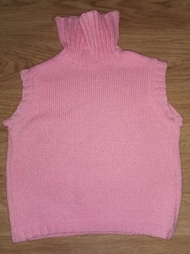 różowy pulower kamizelka damska bezrekawnik 