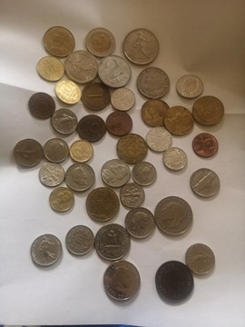 Różne monety. 41 sztuk