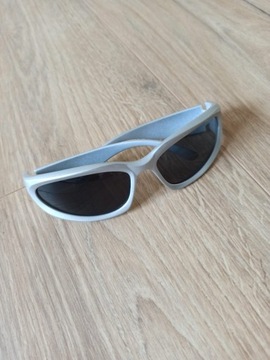 Okulary przeciwsłoneczne vintage, YK2, srebrne