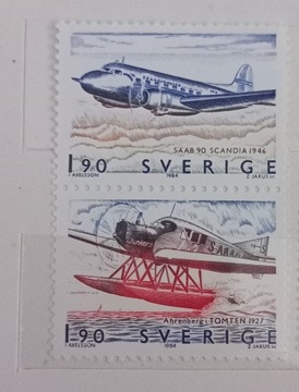 Znaczek pocztowy - Samoloty - Szwecja - czyste