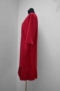 różowa prosta sukienka midi XL 42 na okazję wesele