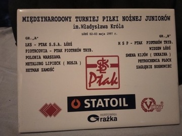 UNIKATOWA PŁYTKA CERAMICZNA ŁKS ŁÓDŹ Z 1997 r. 