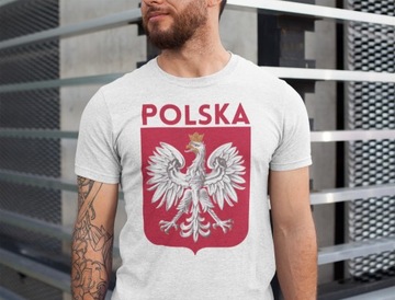S - 4XL Koszulka kibica POLSKA Godło Polski
