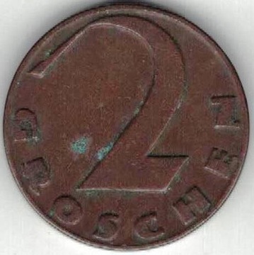 Austria 2 grosze groschen 1926 19 mm brąz nr 1