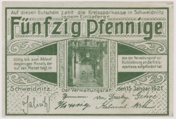 Schweidnitz (Świdnica), 50 Pf, 15.01.1921