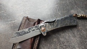 Nóż Custom: SHARP AS... D2 Friction Folder, kabura