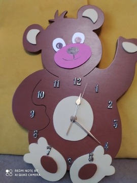 Zegar ścienny miś dla dziecka