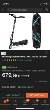 Nowa hulajnoga elektryczna Spokey MIZZARO cena 450