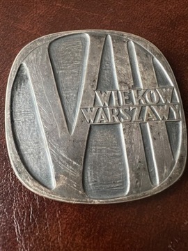 Stary medal Siedem Wieków Warszawy Srebrny 