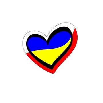 Naklejka na samochód Polska - Ukraina serce 
