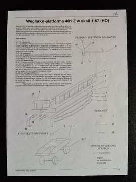 Kartonowy Fan - węglarko-platforma 401Z, 1:87