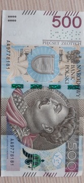 Banknot 500 zł AA9778181