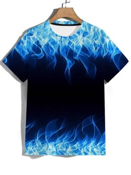 T - Shirt Męski Koszulka 3D Nadruk Fire- Ogień  