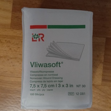 Kompresy włókninowe Vliwasoft 7,5x7,5 cm 100szt