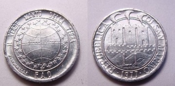 San Marino 1 lira 1977 r.