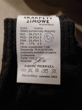 Skarpety zimowe wzor 539/MON