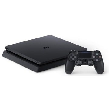Konsola + 2 pady Sony PlayStation PS 4 slim 1 TB czarny zestaw + 4 gry