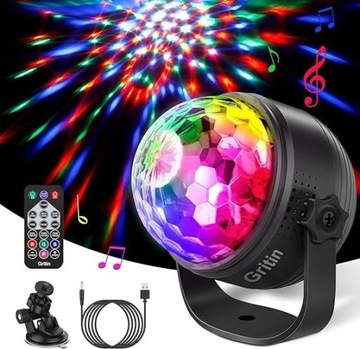 Gritin Kula dyskotekowa LED RGB disco + pilot