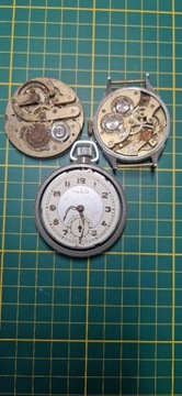 Stare zegarki kieszonkowe i na ręczne na czesci lub do naprawy 
