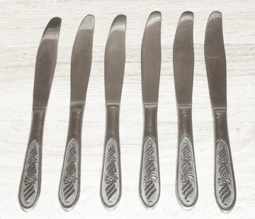 Komplet 6 noży obiadowych ze stali nierdzewnej