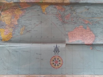 Stara mapa kartograficzna  świata 