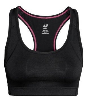 Czarny top sportowy H&M xs 34 sport fitness biegan