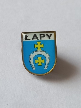 Herb miasta i gminy Łapy przypinka pin odznaka 